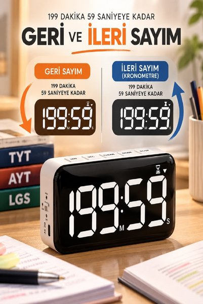 DEEMBRO 2026 2027 Study Time Student Clock Exam Clock 199 Minutes 59 Seconds Countdown Stopwatch Timer Model Fully Compliant with Mock Exams
