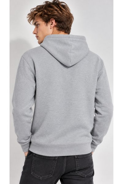 Kallisto Gri Melanj Erkek Trend 3 Iplik Içi Pamuklu Slim Fit Sweatshirt
