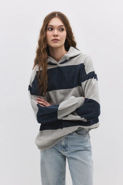 No Matter What Women's Hooded Sweatshirt Striped Long Sleeve