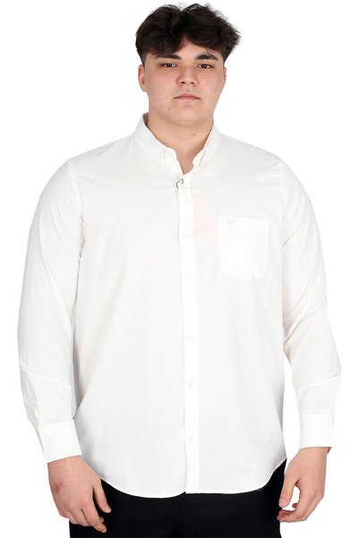 ModeXL Plus Size Mode XL Men's Shirt - Long Sleeve and Pocket, Oxford U20367 ...