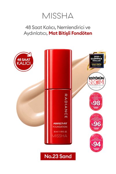 Missha Uzun Süre Kalıcı, Mat Bitişli Fondöten Radiance Perfect Fit Foundation...