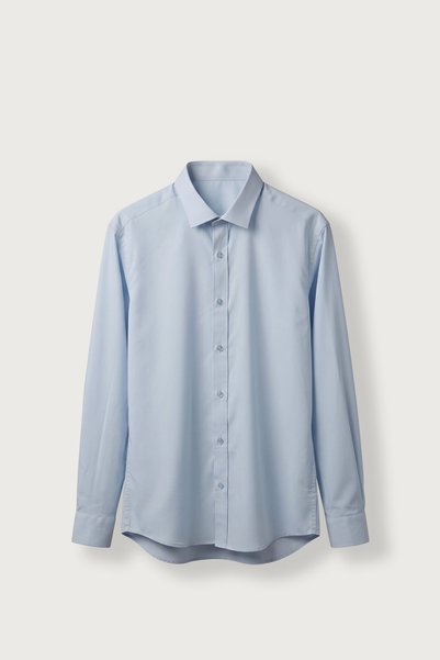 ablukaonline Men's Slim Fit Cotton Classic Collar Long Sleeve Shirt Blue
