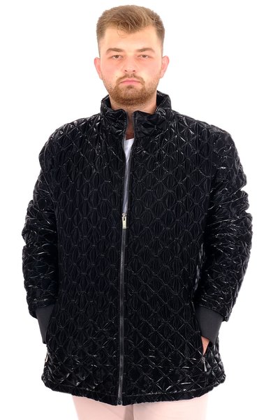 ModeXL Mode XL Erkek Büyük Beden Dik Yaka Ribanalı Kol Fermuarlı Mont U24611 ...