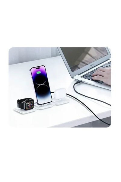 Andowl Βάση ασύρματης φόρτισης 3 σε 1 20W Q-A75 σε λευκό χρώμα