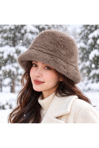 moda nokta pălărie tip găleată din angora, produs elegant și la modă pentru i...