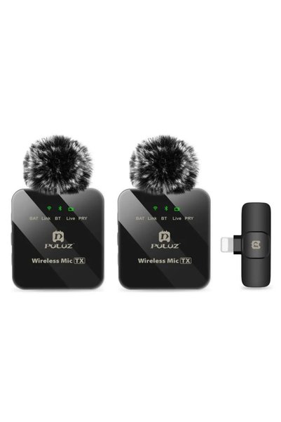 OEM Σετ 2 x ασύρματα μικρόφωνα πέτου για κάμερα PU647B Lightning Puluz