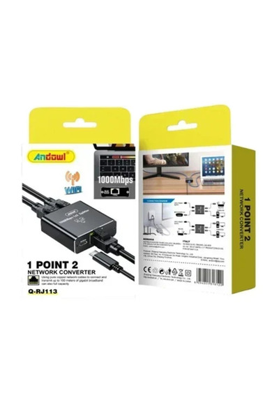 Andowl Μετατροπέας δικτύου 1000Mbps - Network converter 1 Point 2 Q-RJ113 σε ...