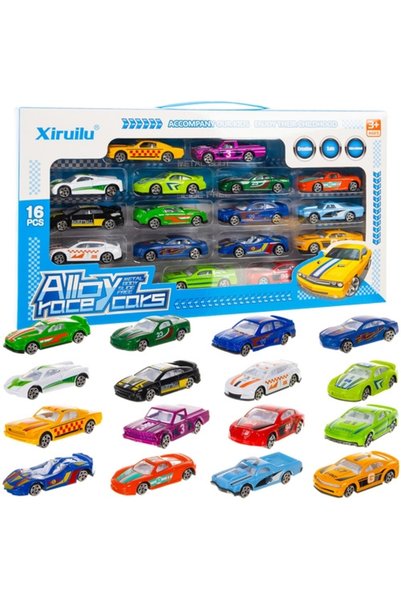 OEM Σετ αυτοκινητάκια μεταλλικά Spring Cars 1:64 , 16 τεμάχια για 3+ ετών 000...