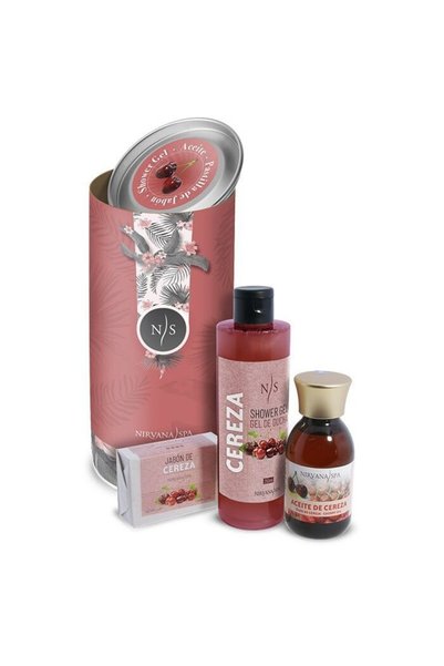 Nirvana Spa Pachet ingrijire, gel de dus de cirese, ulei de cirese si sapun d...