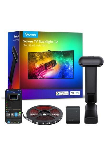 Govee Kit LED Envisual TV Backlight T2 H605C311, RGBIC, Wi-Fi, 3.6m, Cameră d...