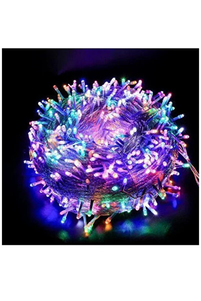 OEM Χριστουγεννιάτικα Λαμπάκια 300LED Θερμού/RGB Φωτισμού με Διάφανο Καλώδιο