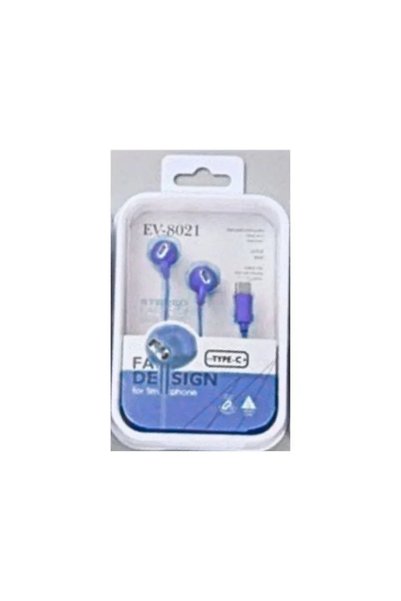 OEM EV-8021 Type-C Handsfree ακουστικά με βύσμα USB-C σε μπλε χρώμα