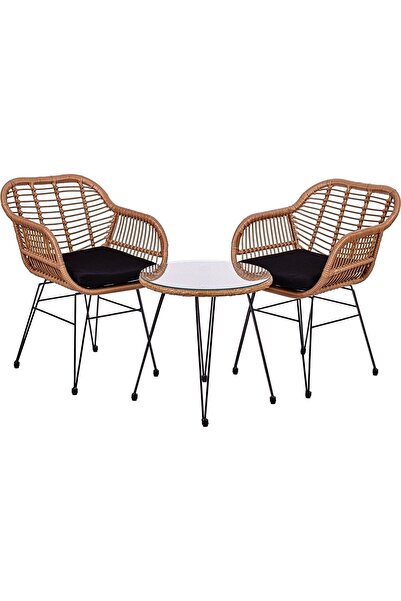 STILISTA Set 2 scaune si masa, pentru gradina, stil bistro, culoare bambus
