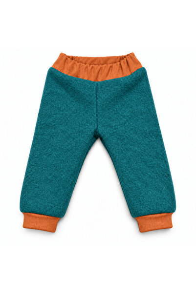 Kidizi Pantaloni din lana fiarta pentru copii 1-2 ani ocean– dublati cu bumba...