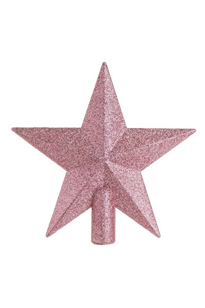 DD SHOP Varf pentru Brad Stea 3D Roz cu Glitter 20cm - Varfuri Bradul Craciun