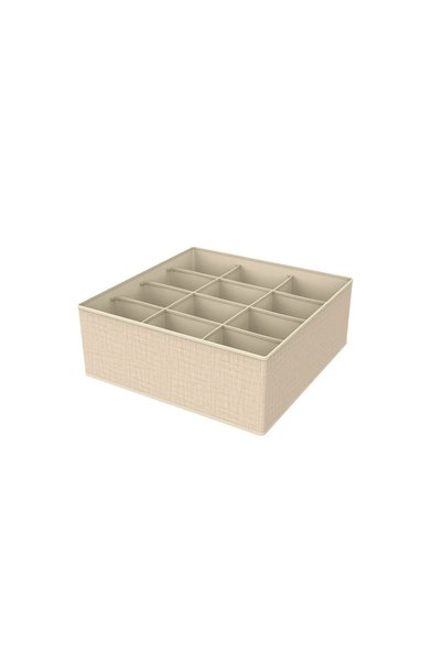 OEM Υφασμάτινο Organizer συρταριών ρούχων μπεζ mε 12 θέσεις 32x32x12 εκ. Tpst...