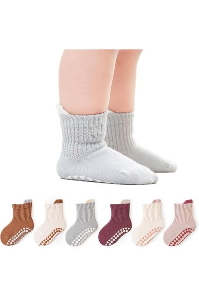 Generic 5 أزواج من جوارب الأطفال المضادة للانزلاق، جوارب مضادة للانزلاق للأول...