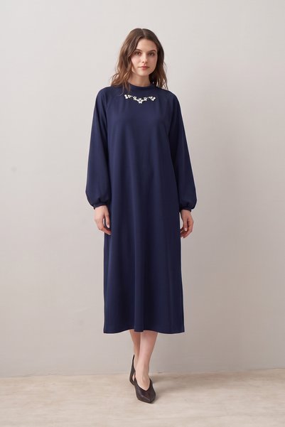 ALLDAY Soft Textured Dress with Stone Detail