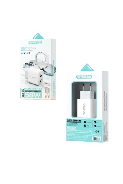 OEM Φορτιστής κινητού με καλώδιο Type-C to Lightning Treqa CS-236 σε λευκό χρώμα