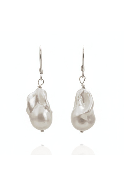 OK Lux Baroque Pearl Earrings 5cm 925 Silver | Handmade Laura Stoica |
