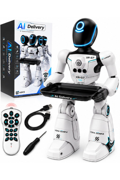 Mihai Robot interactiv inteligent AI Delivery XR G7 cu telecomandă, comenzi v...