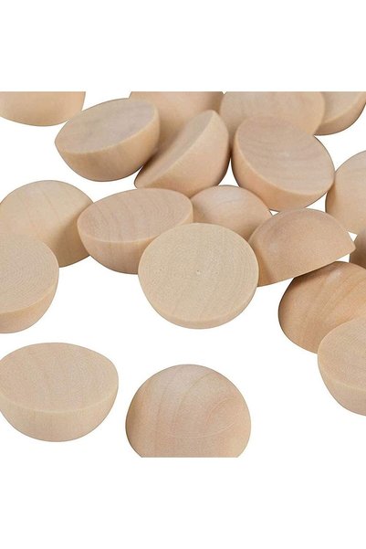 Generic نصف كرات خشبية، كرات خشبية مجزأة غير مكتملة، كرات خشبية طبيعية للحرف ...