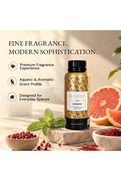 Hayat Secret Celeste Premium Aroma Oil 500ml | Leather & Woody Essential Oil Blend | Luxury Long Lasting Home Fragrance Oil
