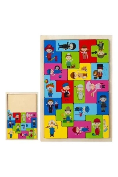 OEM Εκπαιδευτικό ξύλινο παιδικό Puzzle 3D 22.5×15 εκ. επαγγέλματα SDS-261116