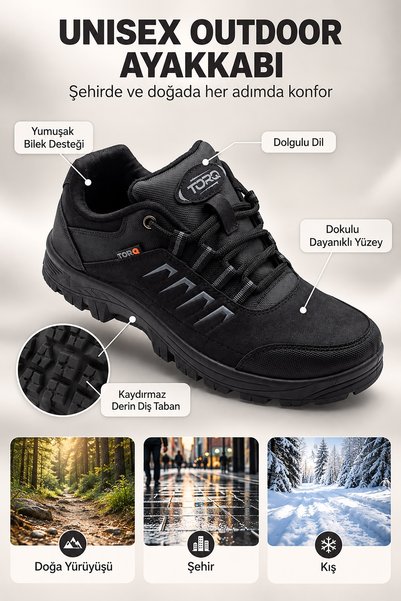 Modafırsat UNİSEX Outdoor Trekking Bot Su Kar Soğuk Dayanıklı Ayakkabı