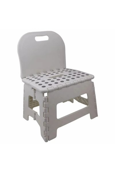 OEM Πτυσσόμενο φορητό σκαμπό 22x29x43 εκ. με αντοχή έως 150kg 3318286 σε λευκ...