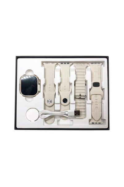 OEM LG81 Ultra Smartwatch 4 σε 1 με οθόνη 2.04’’ για Android/iOs και 4 λουράκ...