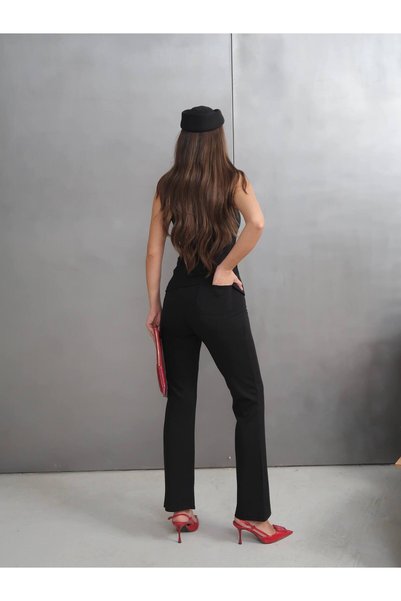 Paw Garage Women's Vest Pants Winter Top and Bottom Set - Steel Interlock Lycra Fabric
