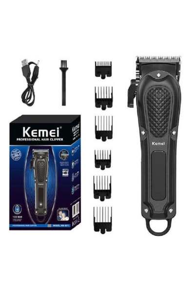 Kemei Επαγγελματική επαναφορτιζόμενη κουρευτική μηχανή μαύρη KM-1071