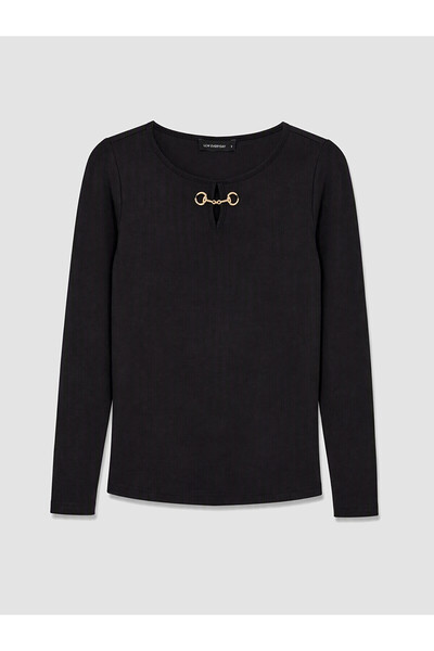 LC Waikiki NEVAVM Farkıyla LCW EVERYDAY قماش أسود للغوص مسطح ضيق ونحيف بأكمام...