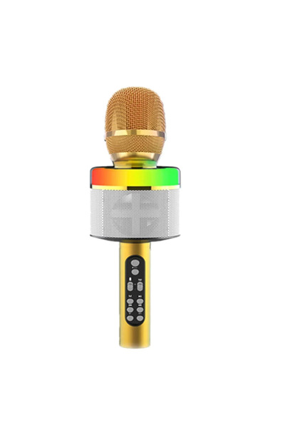 OEM Ασύρματο μικρόφωνο Karaoke με Led S-088 σε χρυσό χρώμα