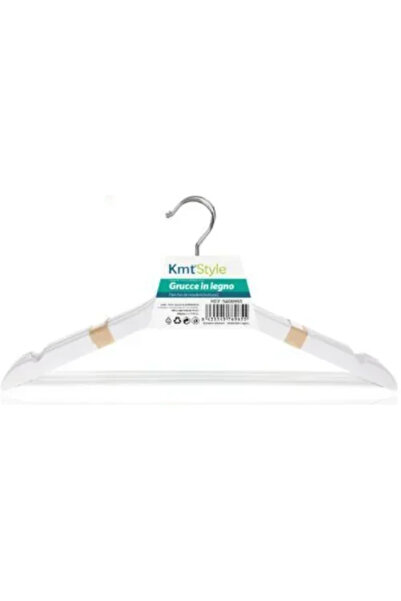 OEM Ξύλινη κρεμάστρα ρούχων 43 εκ. 3 τεμάχια 5406965 σε λευκό χρώμα