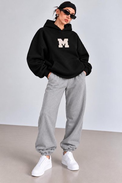 MEİS CLOTHES طقم رياضي بقلنسوة مكون من قطعتين، سترة وبنطلون مطبوع بتصميم M
