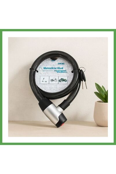 Bezos Anahtarlı Çelik Tel Bisiklet ve Motosiklet Kilidi 24mm x 100cm MGC