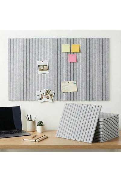 Generic Large Bulletin Boards, 12-Pack Cork Board Felt Wall Tiles with Safe R...