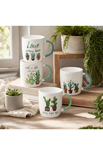 idei White ceramic mug with Printed and text, volume 350ml, cute design, mug ...