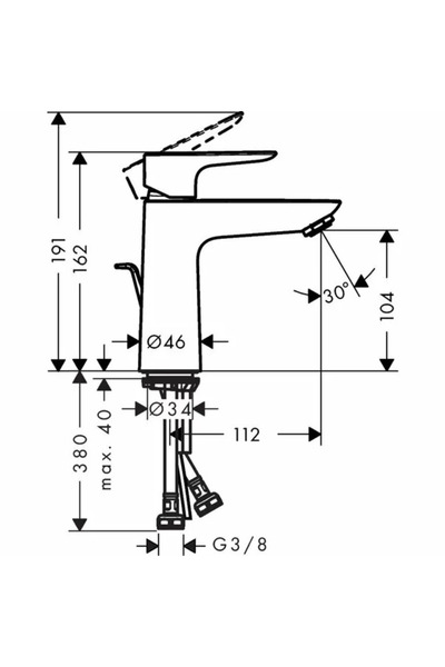 Vivis TALIS E 110 baterie lavoar cu ventil de scurgere, bronz periat