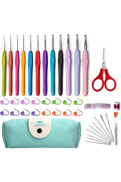 GENERAL Crochet Hooks Set 41PCS-Ergonomic Soft Grip Kit with Case for Arthrit...