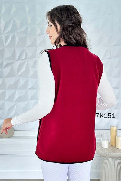 İnce Topuk Fleece Vest with Front Pockets 7K151