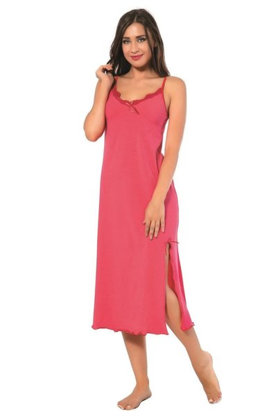 Mariposa Secret Long Nightgown with Rope Straps Fuchsia