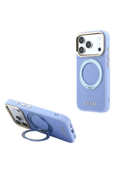 Guess Θήκη για iPhone 17/18 Pro Max με ανάγλυφη υφή, βάση δαχτυλίδι 360° και ...