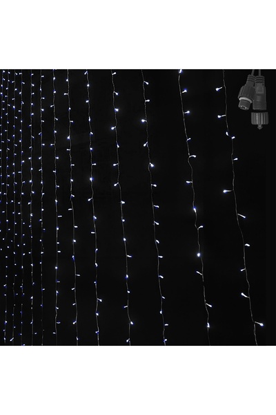 OEM Χριστουγεννιάτικα 100 λαμπάκια LED λευκό ψυχρό κουρτίνα με επέκταση, 8 πρ...