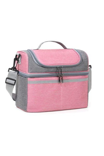 OEM Αδιάβροχη ισοθερμική τσάντα φαγητού - Lunch Bag 26×16.5x23 εκ. σε ροζ χρώμα