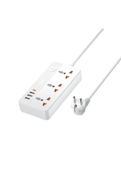 Remax Πολύπριζο 3 θέσεων με 3 θύρες φόρτισης 3A1C - 20W RP-U153 σε λευκό χρώμα
