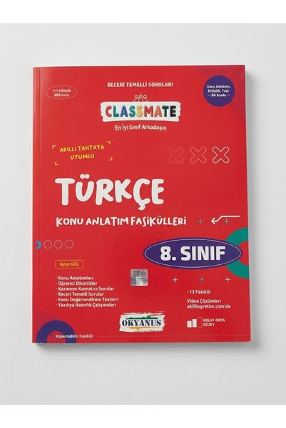 Okyanus Yayıncılık Okyanus Classmate 8. sınıf Türkçe konu anlatım fasikülleri