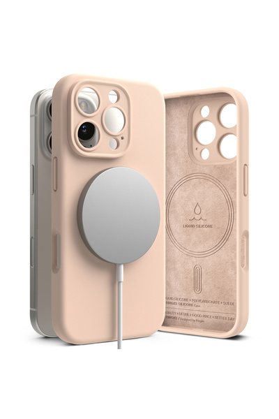 Ringke Husa pentru iPhone 16 Pro - Silicone Magnetic MagSafe - Roz